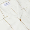Libertine-Libertine Cave gestreept hemd White Khaki – detail van kraag en strepen