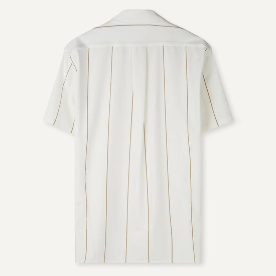 Libertine-Libertine Cave gestreept hemd White Khaki – achteraanzicht