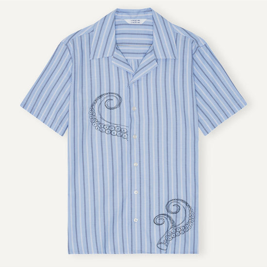 Libertine Libertine Cave Printed Shirt Oxford Blue – productbeeld 1