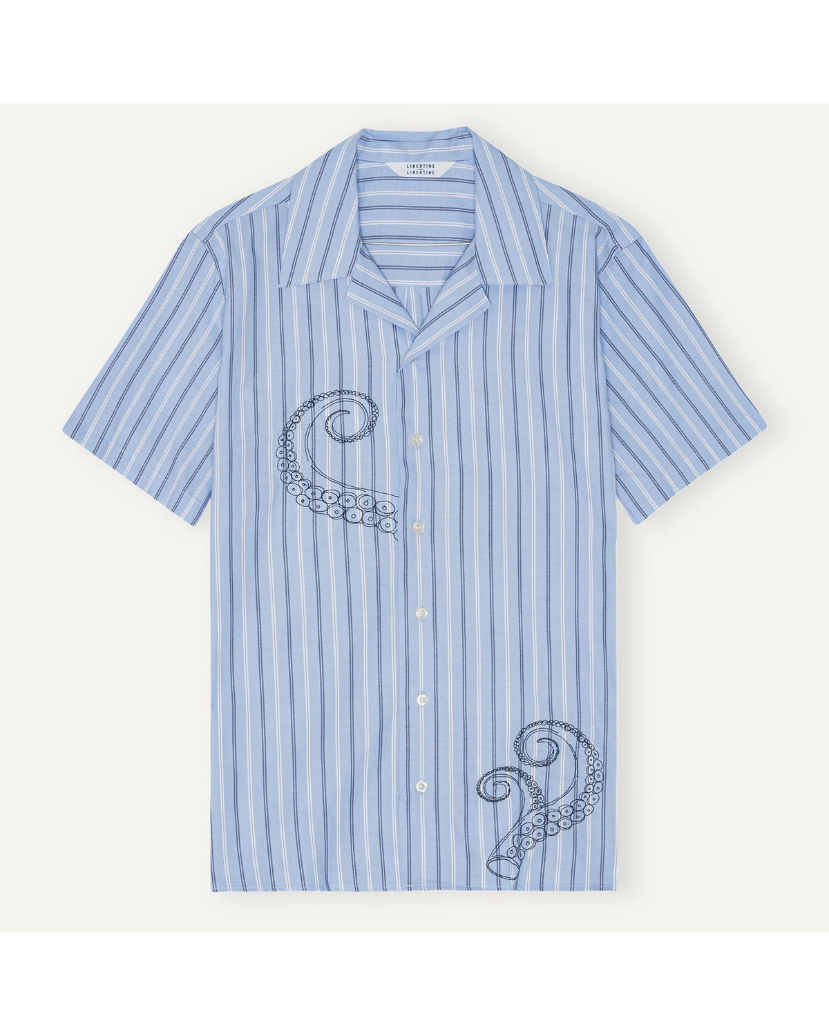 Libertine Libertine Cave Printed Shirt Oxford Blue – productbeeld 1