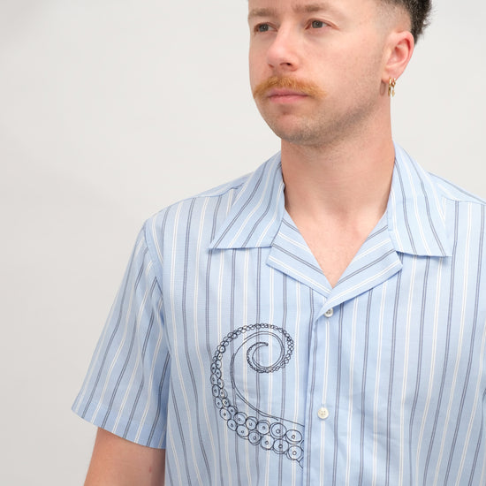 Libertine Libertine Cave Printed Shirt Oxford Blue – productbeeld 10
