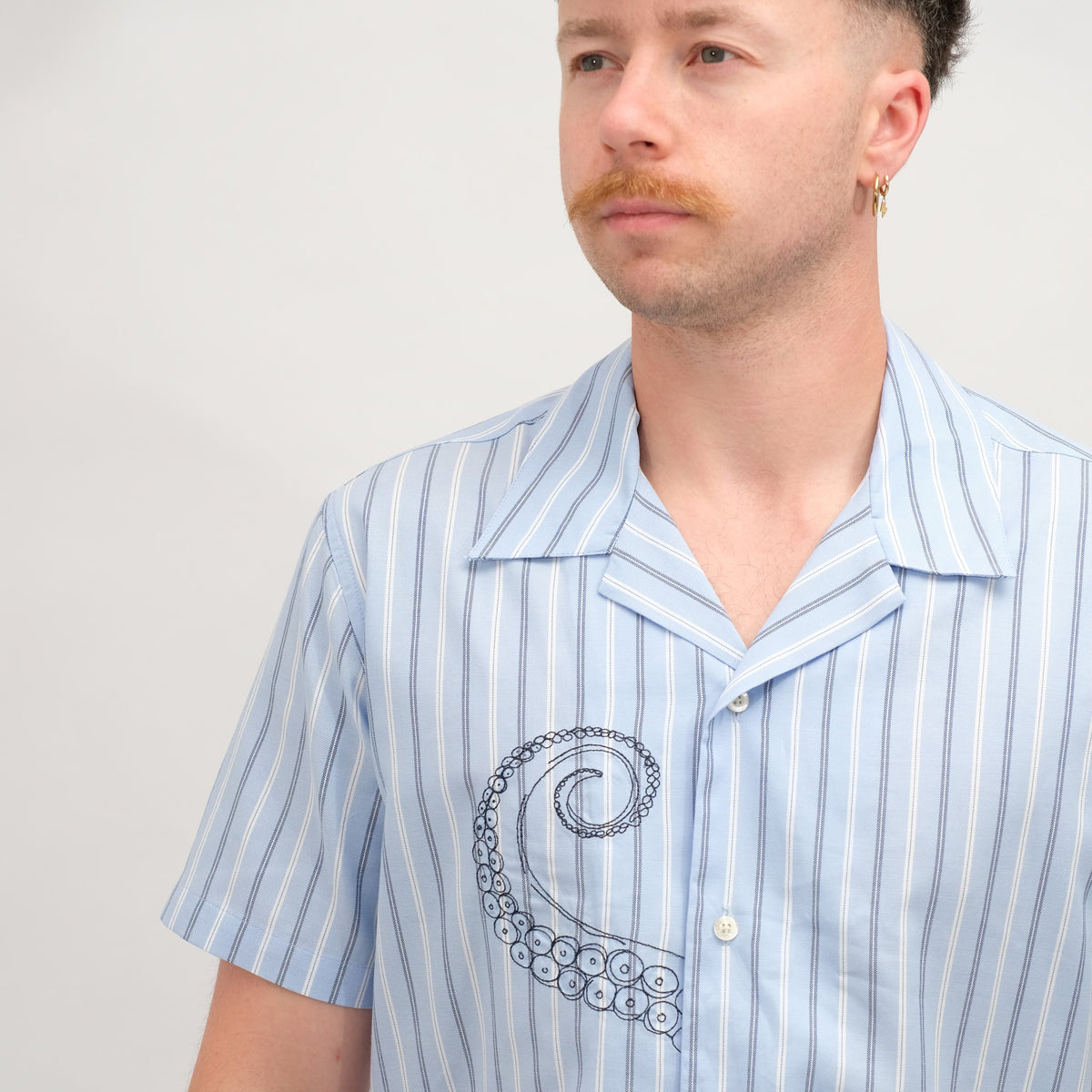 Libertine Libertine Cave Printed Shirt Oxford Blue – productbeeld 10