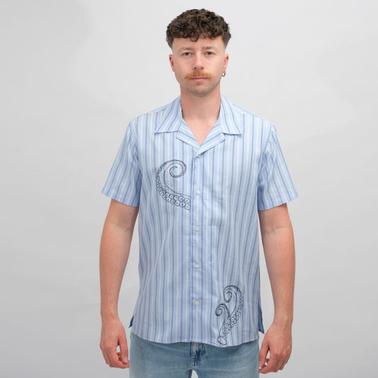 Libertine Libertine Cave Printed Shirt Oxford Blue – productbeeld 2
