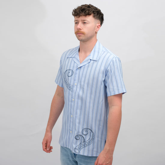 Libertine Libertine Cave Printed Shirt Oxford Blue – productbeeld 3