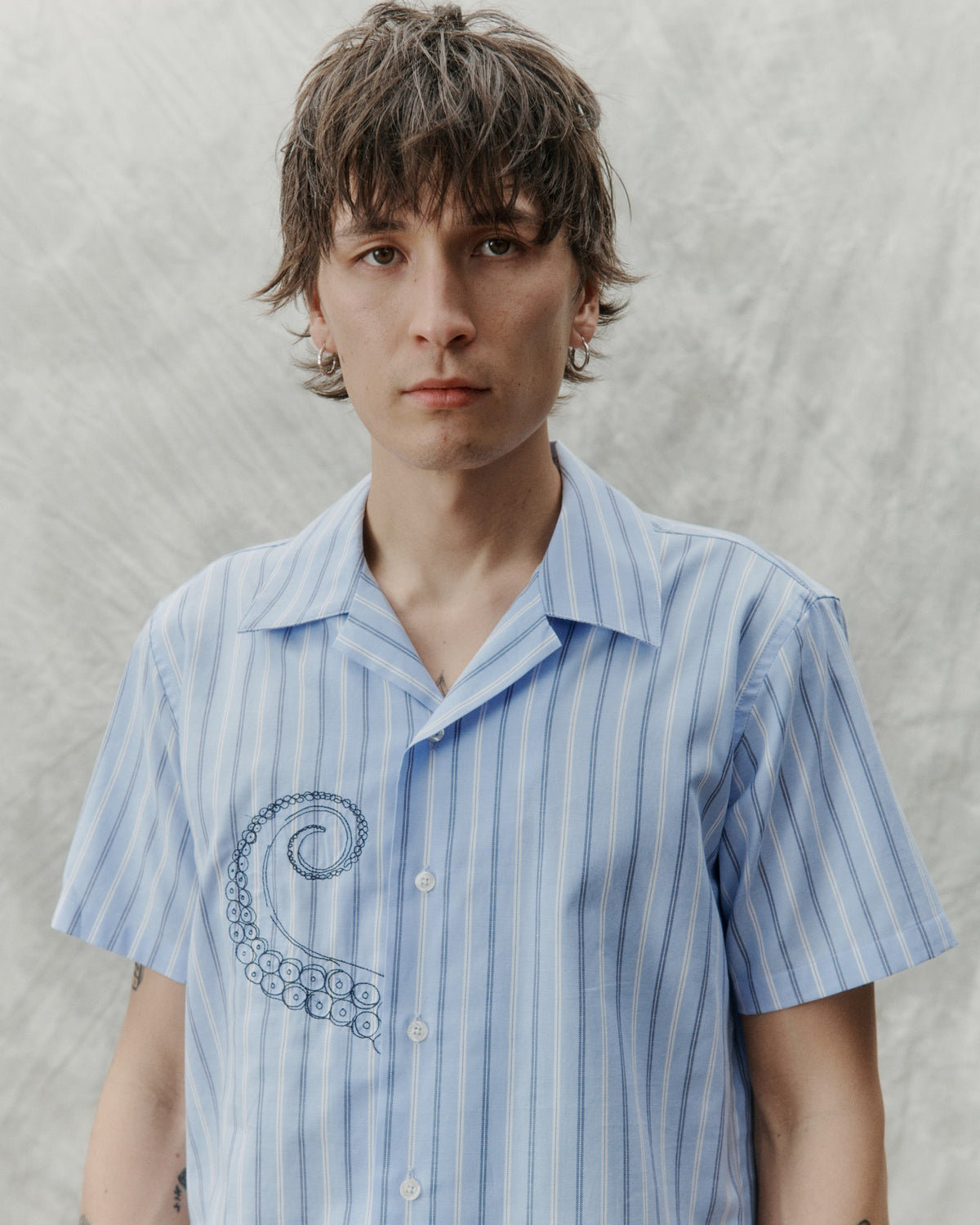 Libertine Libertine Cave Printed Shirt Oxford Blue – productbeeld 5