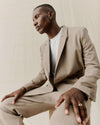 Libertine-Libertine Public 2286 blazer Khaki Melange – gedragen, detail van de blazer