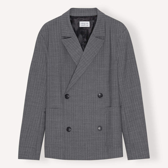 Libertine-Libertine Public krijtstreepblazer Grey Pin – vooraanzicht
