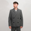Libertine-Libertine Public krijtstreepblazer Grey Pin – gedragen, voorzijde van de blazer