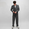 Libertine-Libertine Public krijtstreepblazer Grey Pin – gedragen, volledige combinatie