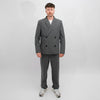Libertine-Libertine Public krijtstreepblazer Grey Pin – gedragen met een grijze broek