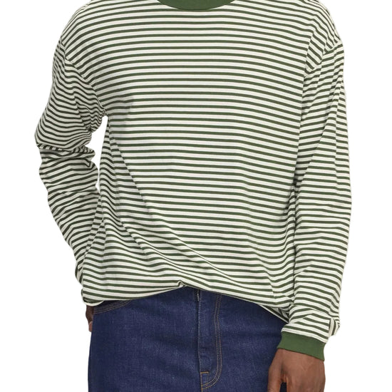 NN.07 Lionel 30040 green white striped long sleeve T-shirt - Checkpoint Mol