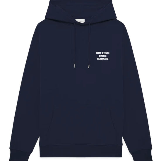 Drôle de Monsieur Bold Slogan Hoodie Navy productfoto 2