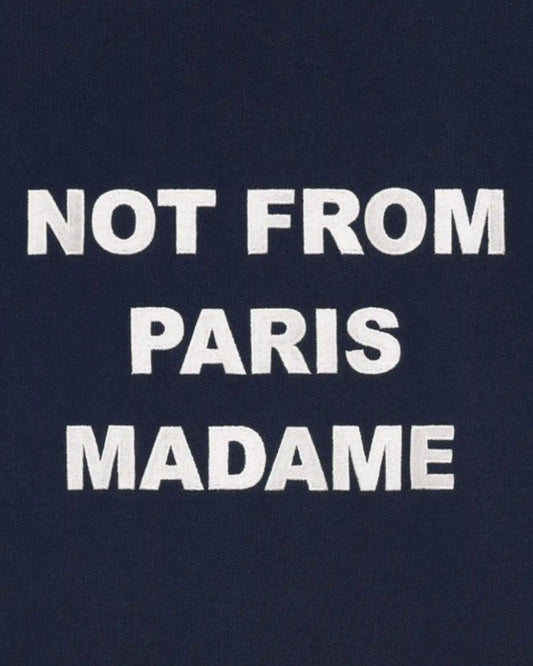 Drôle de Monsieur Bold Slogan Hoodie Navy productfoto 3