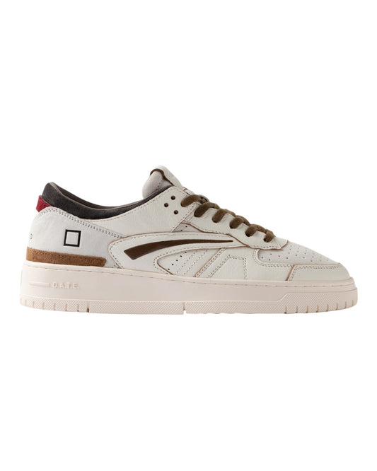 D.A.T.E. Torneo Colored herensneaker in wit met antracietgrijze details