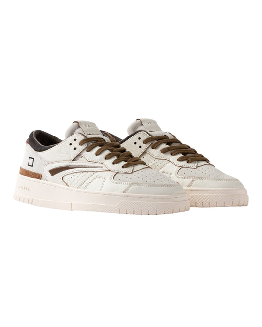 D.A.T.E. Torneo Colored White Anthracite sneaker met contrasterende donkere details