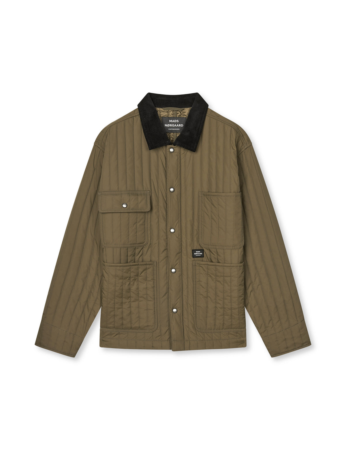Mads Nørgaard Quilt Chore Jacket Walnut – vooraanzicht