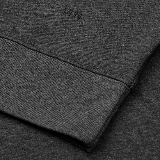 Mads Nørgaard Standard Bram Polo Sweat Dark Grey Melange – achteraanzicht