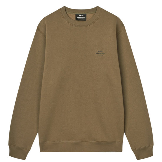 Mads Nørgaard Standard Crew Logo Sweat Brown – vooraanzicht