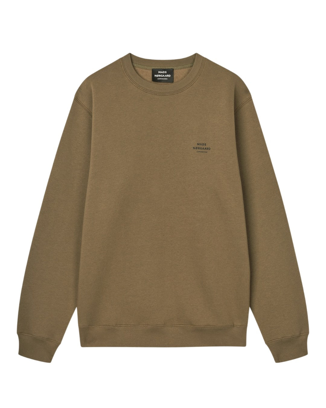 Mads Nørgaard Standard Crew Logo Sweat Brown – vooraanzicht