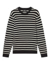 Mads Nørgaard Super Wool Karsten Stripe Knit Black Vanilla Ice – vooraanzicht