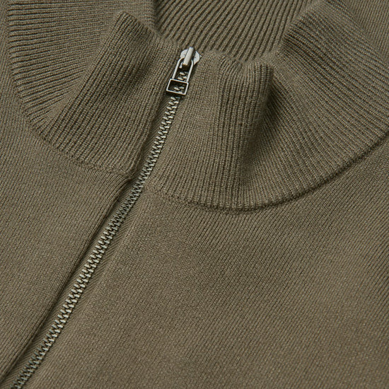 Mads Nørgaard Urban Chase Half Zip Knit Brown – achteraanzicht