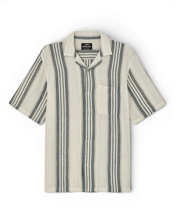 Vanilla Deep Sea Stripe Weave Mesh Kenji Shirt