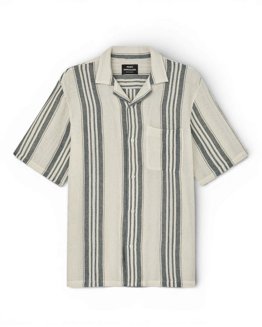 Vanilla Deep Sea Stripe Weave Mesh Kenji Shirt