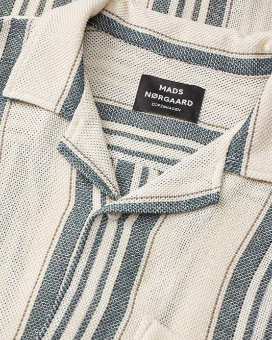 Vanilla Deep Sea Stripe Weave Mesh Kenji Shirt