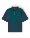 Sky Captain Deep Sea Striped Light Terry Polo Tee