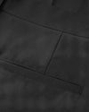 Black Dense Weave Loose Fit Henry Trousers