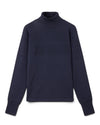 Wool Klemens Knit Turtle Neck Pullover Blue
