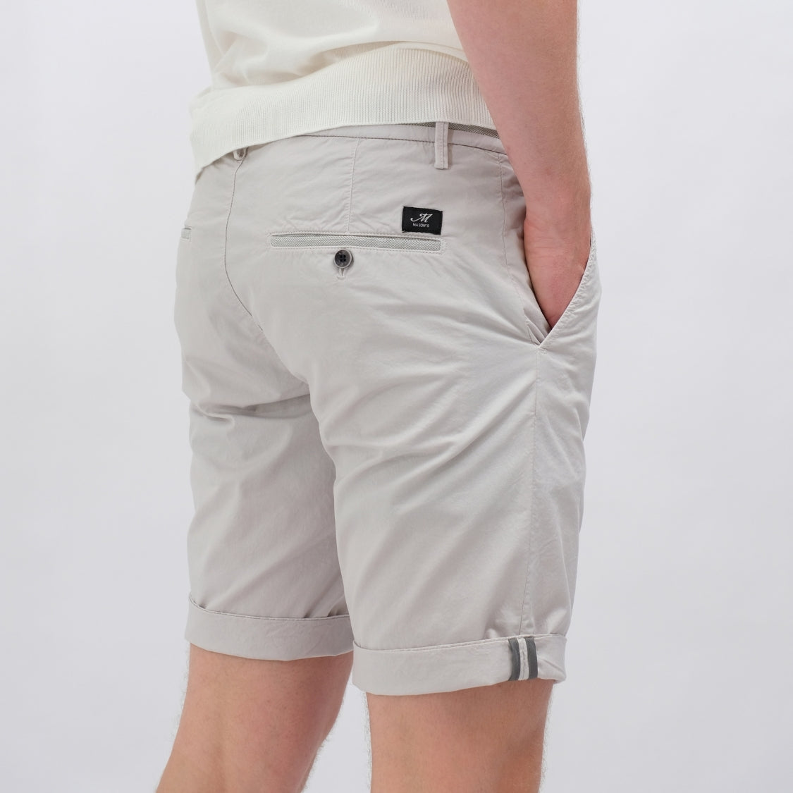 MASON'S Torino University Cotton Shorts Light Grey – productbeeld 2