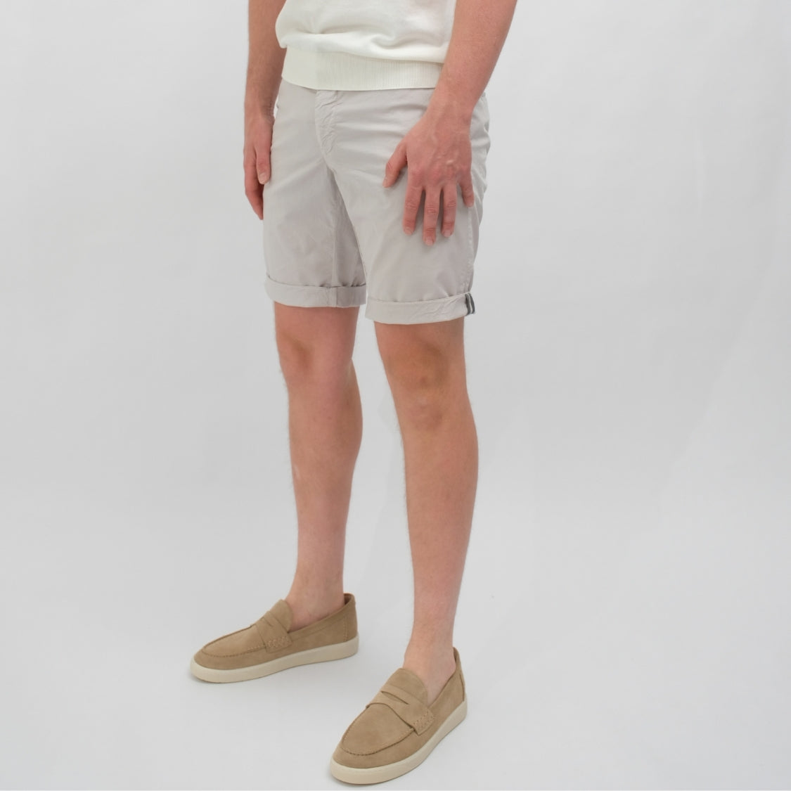 MASON'S Torino University Cotton Shorts Light Grey – productbeeld 3