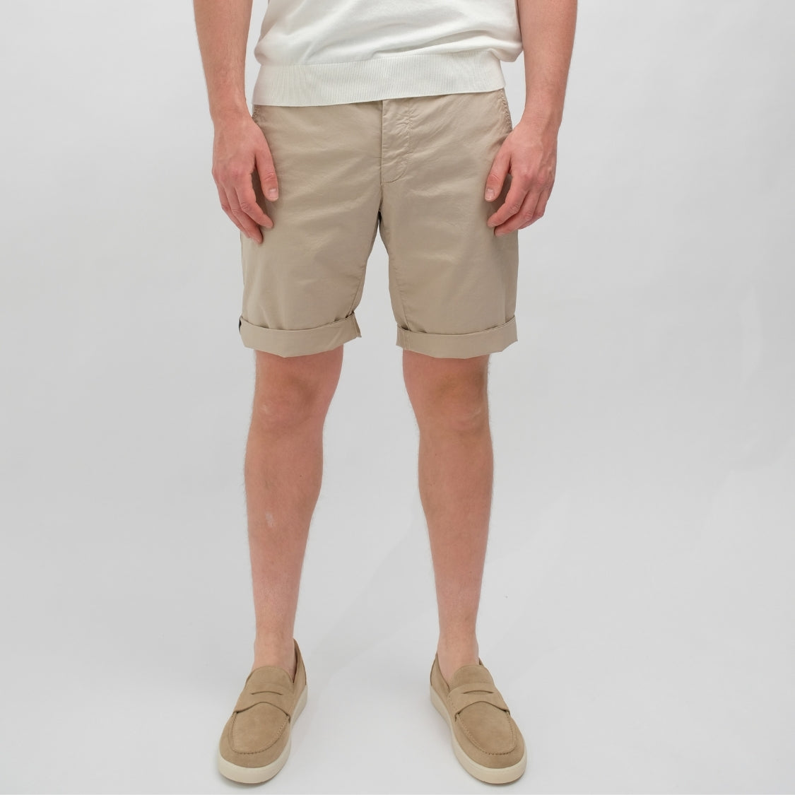 MASON'S Torino University Cotton Shorts Beige – productbeeld 1