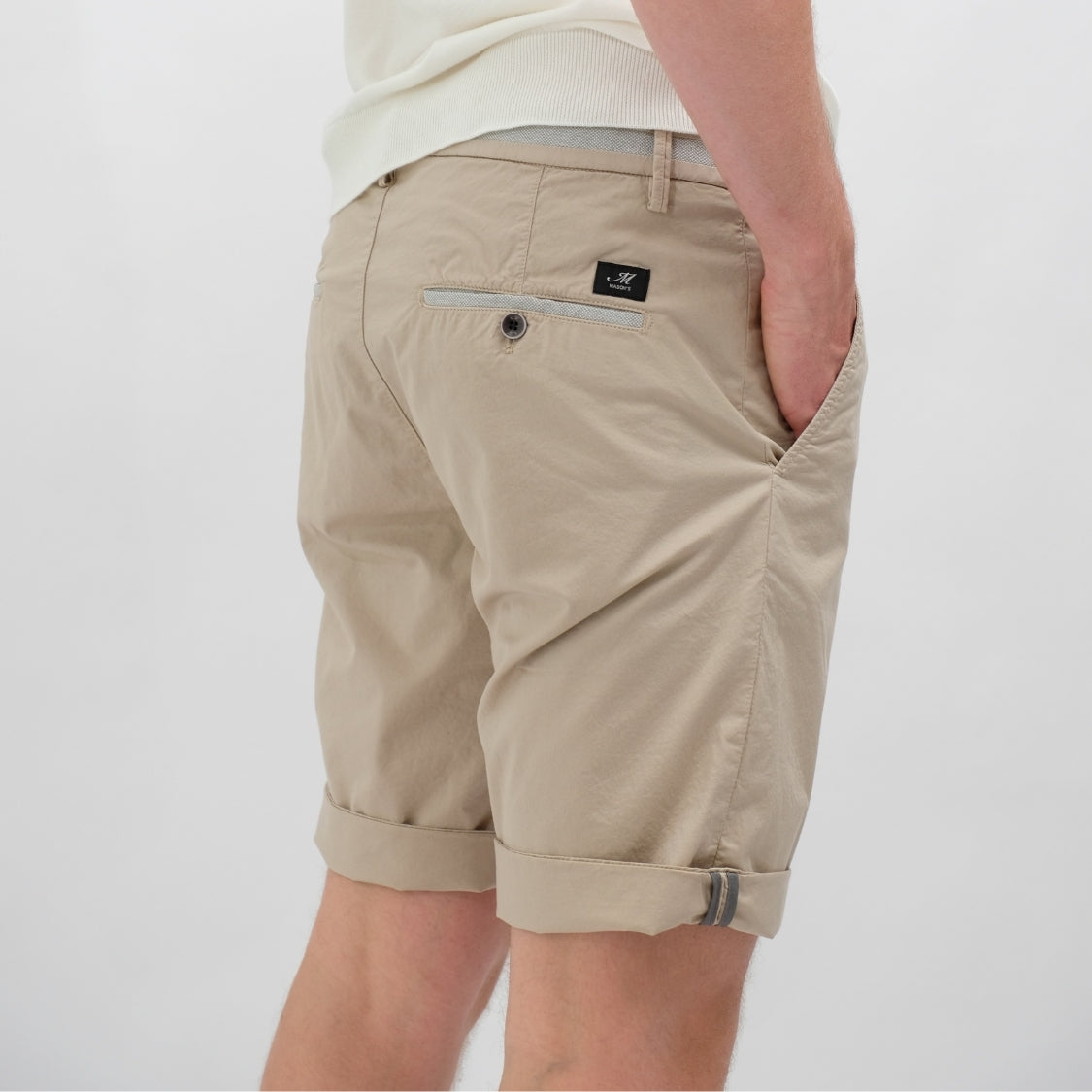 MASON'S Torino University Cotton Shorts Beige – productbeeld 2