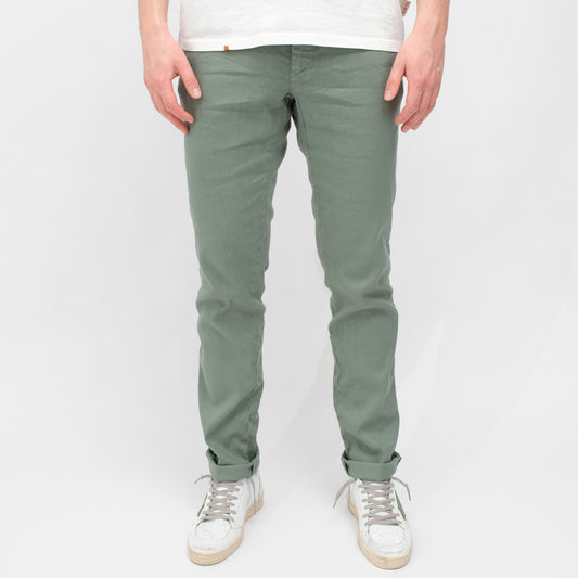 MASON'S Milano Jogger Linen Slim Fit Trousers Grey Green – productbeeld 1
