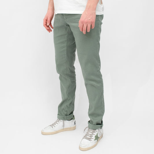 MASON'S Milano Jogger Linen Slim Fit Trousers Grey Green – productbeeld 2