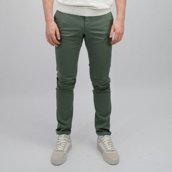Mason’s Forte Dei Marmi Striped Slim Fit Trousers Green Khaki – productbeeld 1