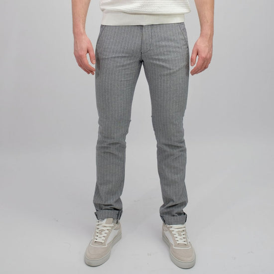 MASON'S Milano Jogger Slim Fit Trousers Navy Stripe – productbeeld 1