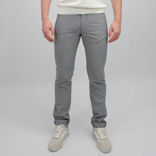 MASON'S Milano Jogger Slim Fit Trousers Navy Stripe – productbeeld 1