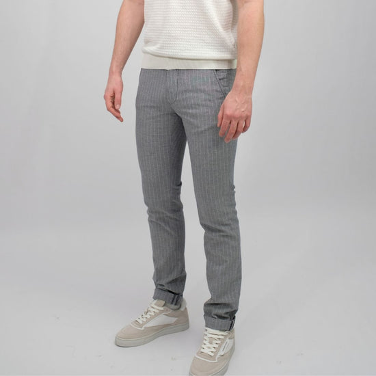 MASON'S Milano Jogger Slim Fit Trousers Navy Stripe – productbeeld 2