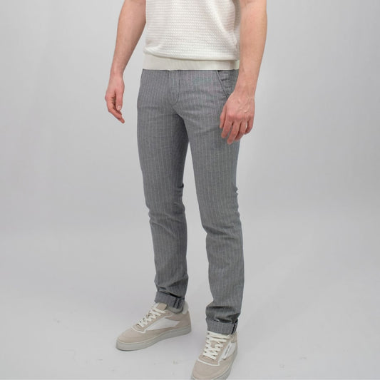 MASON'S Milano Jogger Slim Fit Trousers Navy Stripe – productbeeld 2