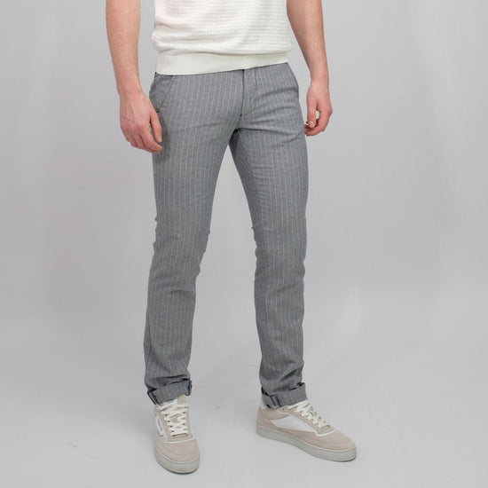 MASON'S Milano Jogger Slim Fit Trousers Navy Stripe – productbeeld 3