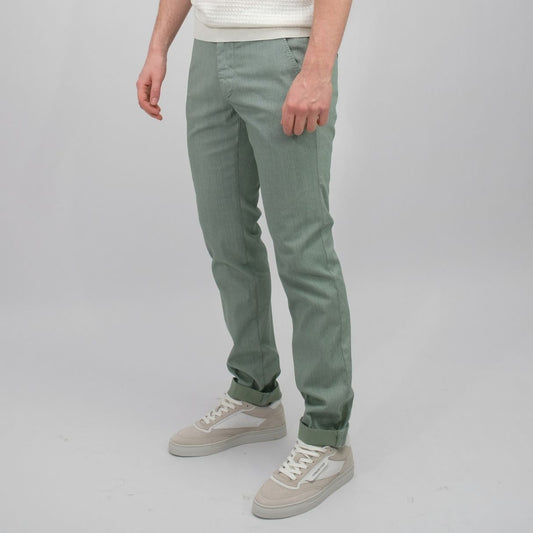 MASON'S Forte Dei Marmi Linen Look Chevron Trousers Green – productbeeld 2