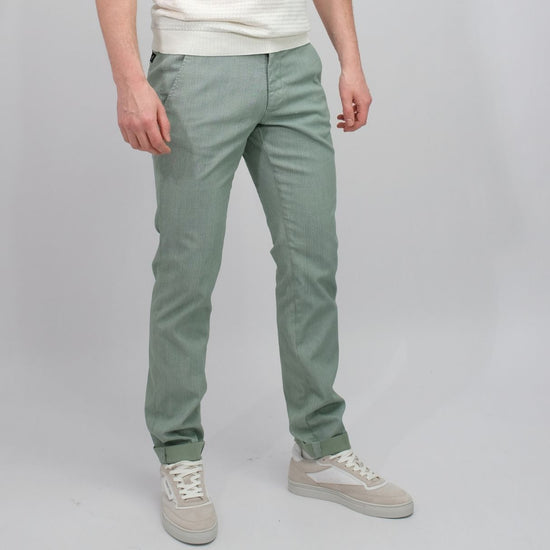 MASON'S Forte Dei Marmi Linen Look Chevron Trousers Green – productbeeld 3