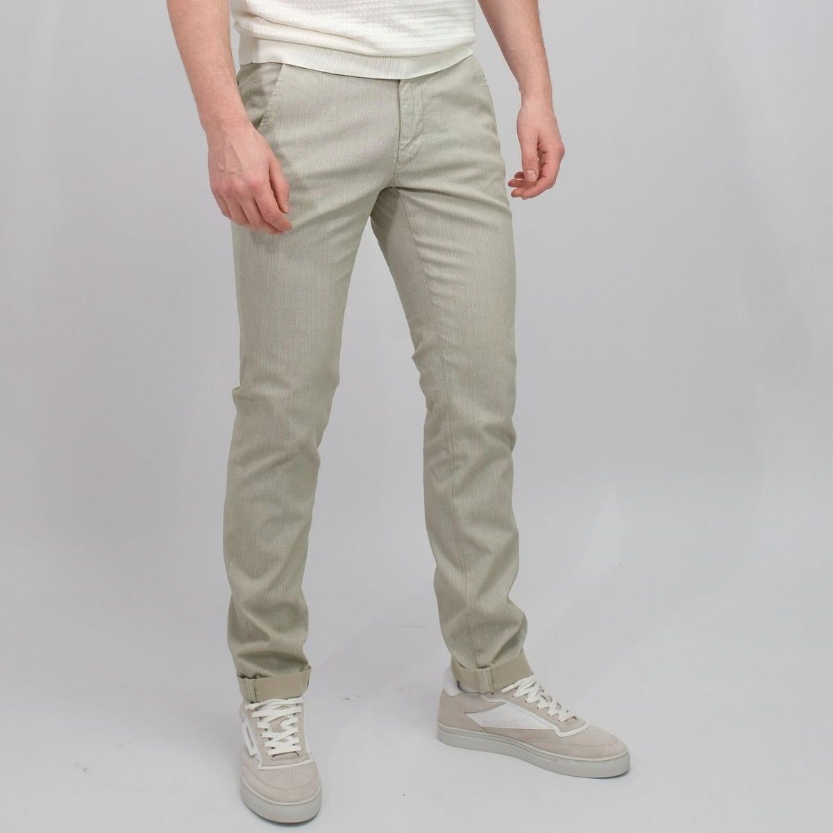 MASON'S Forte Dei Marmi Linen Look Chevron Trousers Beige – productbeeld 3