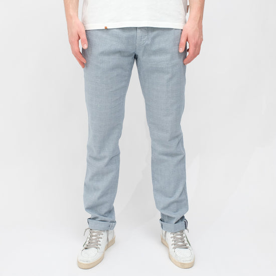 MASON'S Torino Style Regular Fit Trousers Grey Blue Check – productbeeld 1