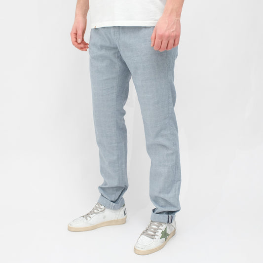 MASON'S Torino Style Regular Fit Trousers Grey Blue Check – productbeeld 2