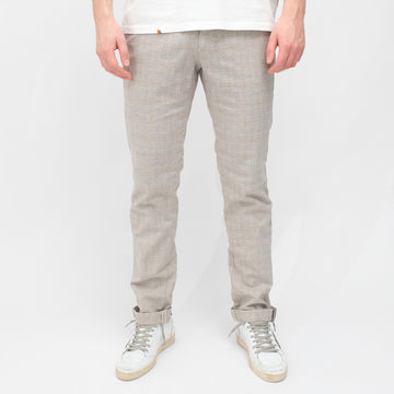 MASON'S Torino Style Regular Fit Trousers Beige Grey Blue Check – productbeeld 1