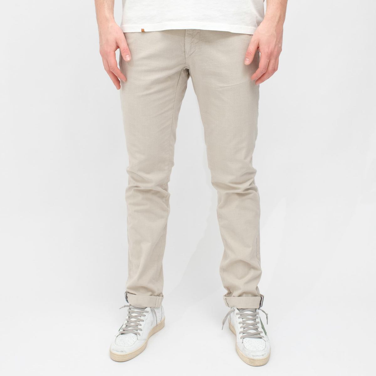 MASON'S Torino Style Regular Fit Trousers Beige Check – productbeeld 1